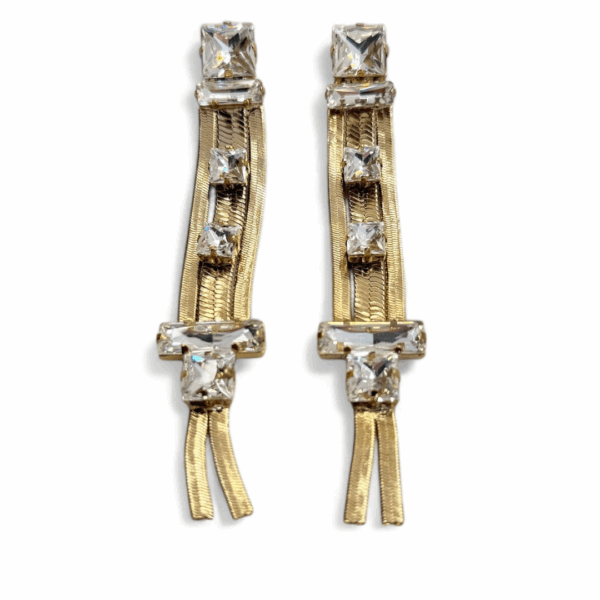 Orecchini pendente frange oro